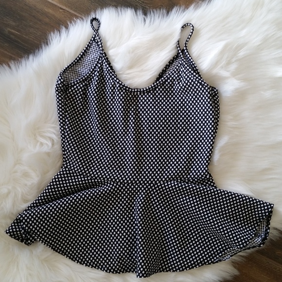 Rue21 Tops - 3/$20 Rue21 Black White Polka Dot Peplum Tank